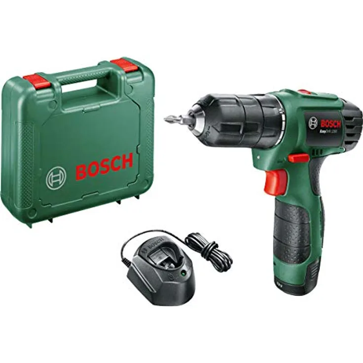 Bosch EasyDrill 1200 Akku-Bohrschrauber 12 V 20 Nm 2-Gang 15+1 Leerlaufdrehzahl 1650 U/min 1 x 1,5 Ah Akku mit Ladegerät mit Transportkoffer