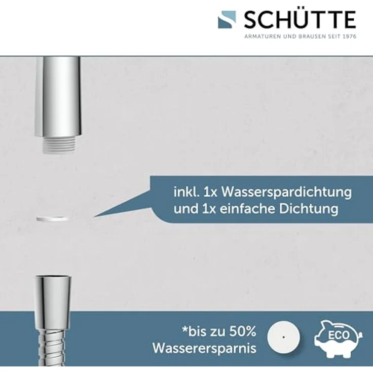 Schütte Handbrause NAPOLI, (Set), mit Schlauch, 3 Strahlarten, Wassersparfunktion, Chrom – Bild 4
