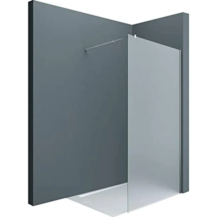 Sogood Luxus Duschwand Duschabtrennung Bremen1VS 100x200 Walk-In Dusche mit Stabilisator aus Echtglas 8mm ESG-Sicherheitsglas Milchglas inkl. Nanobeschichtung