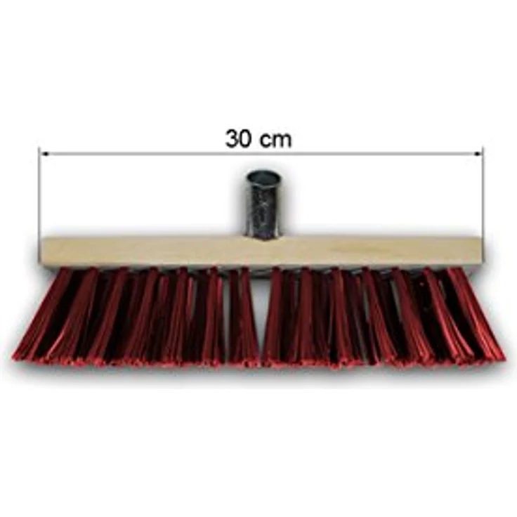HELO 'PET 1' Straßenbesen Besenkopf 30 cm, mit Metallstielhalterung, starke PET Borsten für groben Schmutz, ideal für außen als Industriebesen, Werkstattbesen, Hallenbesen (ohne Stiel) – Bild 2