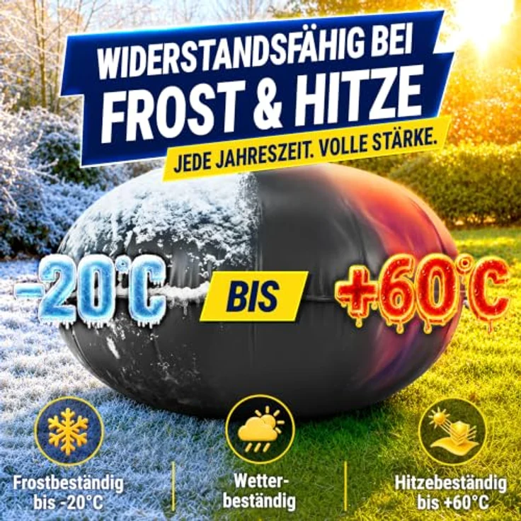 tillvex® Poolkissen Winter XXL Ø 4 m, frost- & chlorbeständig bis -20°C, mit 12m Seil & Reparaturkit, inkl. Schraubventil für Poolabdeckung – Bild 7