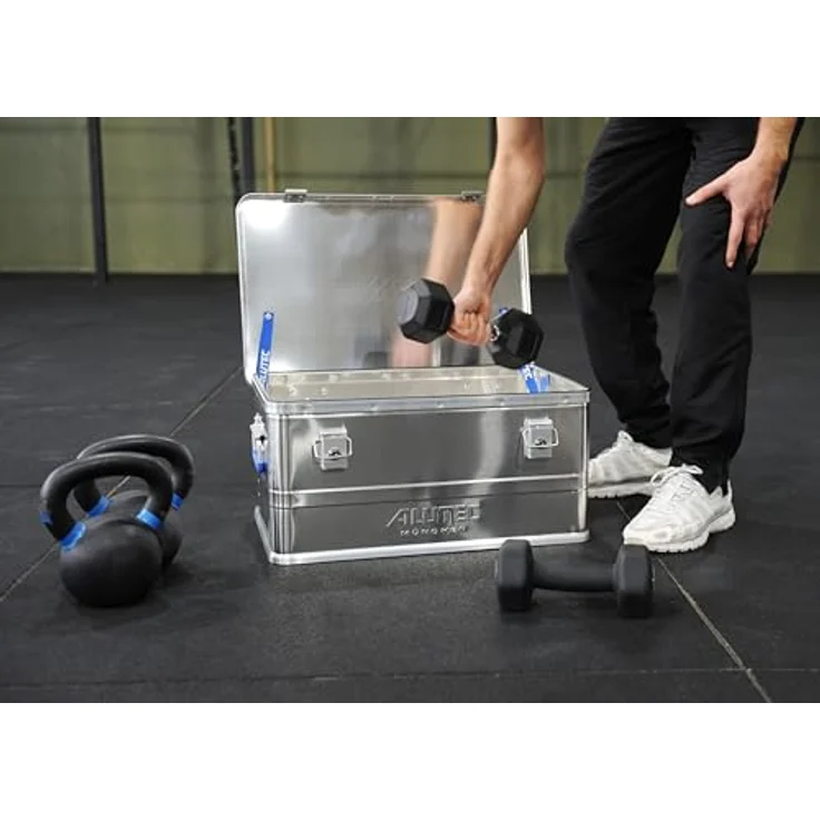 LUTEC Alutec Aluminiumbox Classic XL, Werkzeugbox aus 0,8 mm Aluminium, silber, 142 l Fassungsvermögen, stoßsicher und wasserdicht – Bild 7