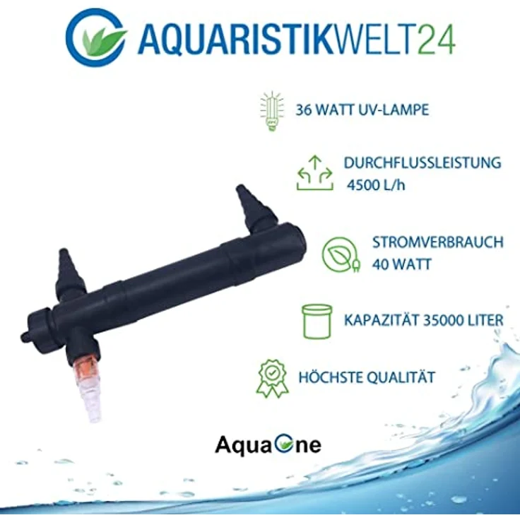 Aquaristikwelt24 Cuv-136 UVC Wasserklärer 36 Watt Aquarium Teich Algenvernichter – Bild 3