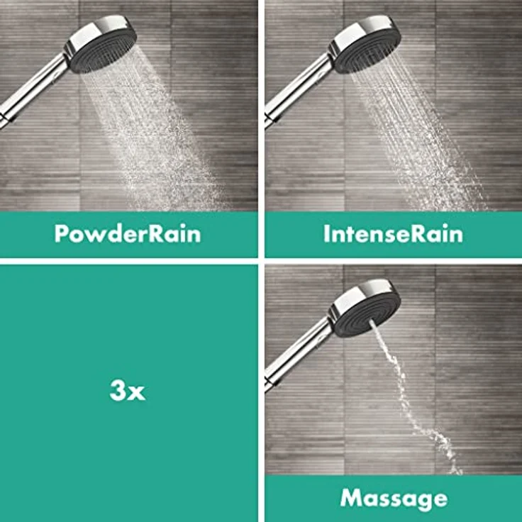 hansgrohe Pulsify Select S Brauseset 24161000, Handbrause mit Powder Rain, IntenseRain und Massagestrahl – Bild 6