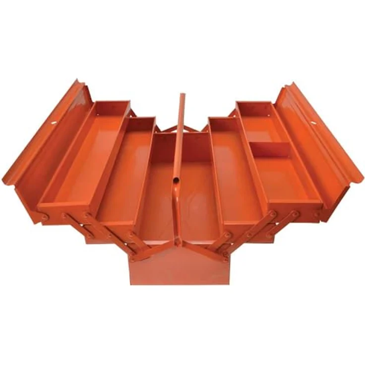 Bahco Metall-Werkzeugkasten, 5 Fächer, abschließbar, 530 mm x 200 mm x 200 mm, orange, robuste Stahlkonstruktion mit pulverbeschichteter Oberfläche – Bild 2