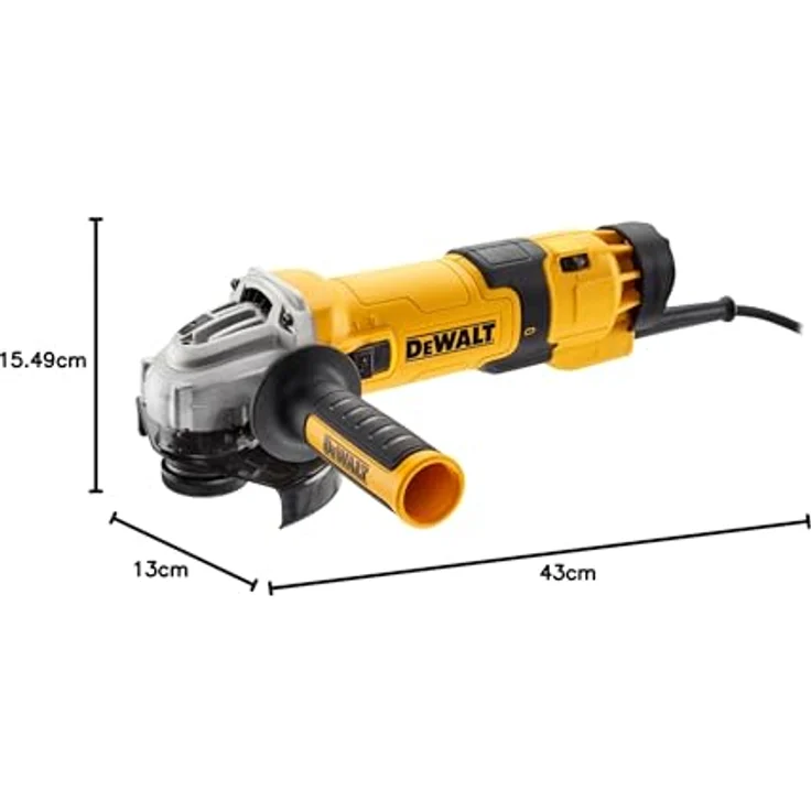 DeWalt Winkelschleifer (1500 Watt, 125 mm mit Drehzahlelektronik, mit Sanftanlauf und Nullspannungsschutz) DWE4257-QS – Bild 3