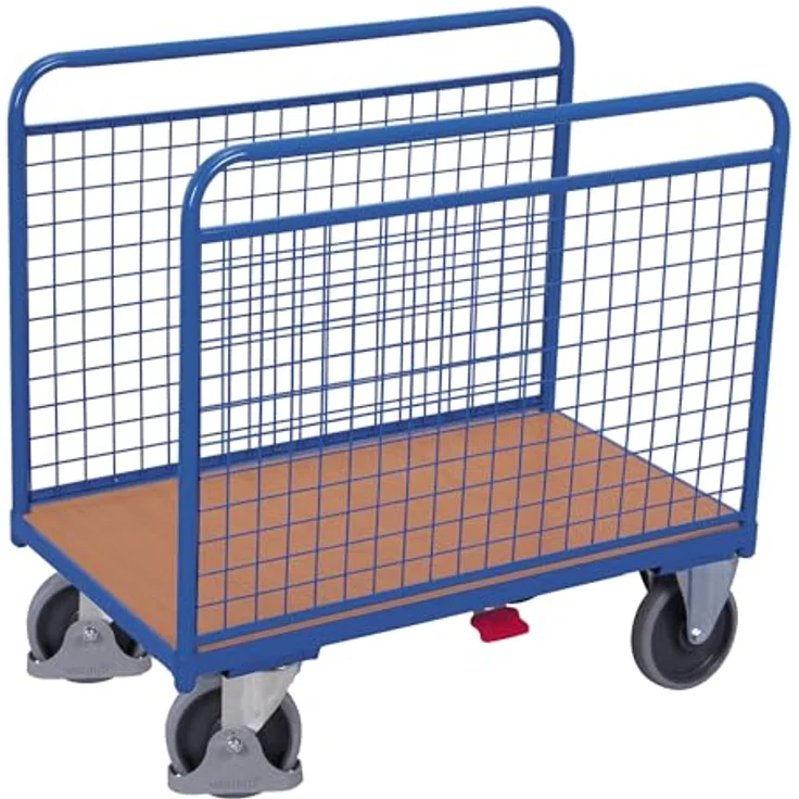 CORDES Transportwagen VARIOfit Seitenbügelwagen mit Drahtwänden, 500 kg Traglast, pulverbeschichtet in RAL 5010 enzianblau, 1.060 x 640 mm – Bild 1