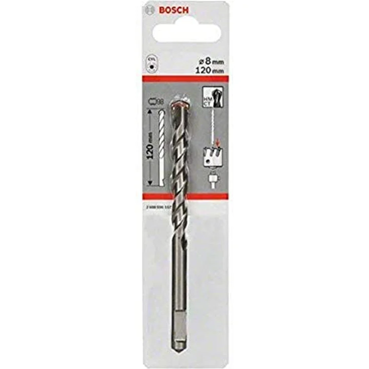 Bosch Zentrierbohrer 8 mm, SDS-plus und Sechskantadapter, 120 mm Gesamtlänge – Bild 1