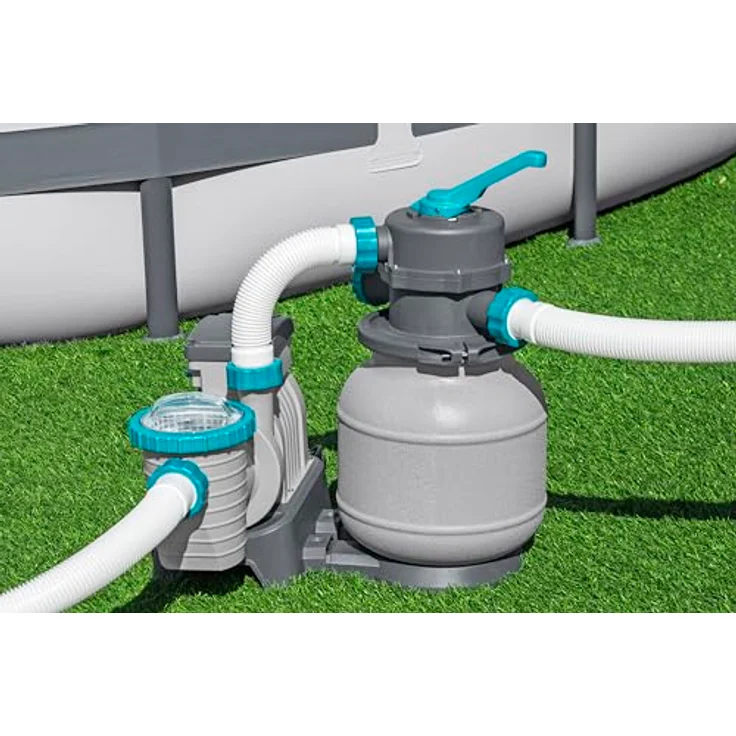 Bestway Sandfilteranlage 58515, Sandpumpe mit 6-Stufen-Regelventil und ChemConnect, für Pools bis 1600 l, 3028 l/h, korrosionsbeständig – Bild 3