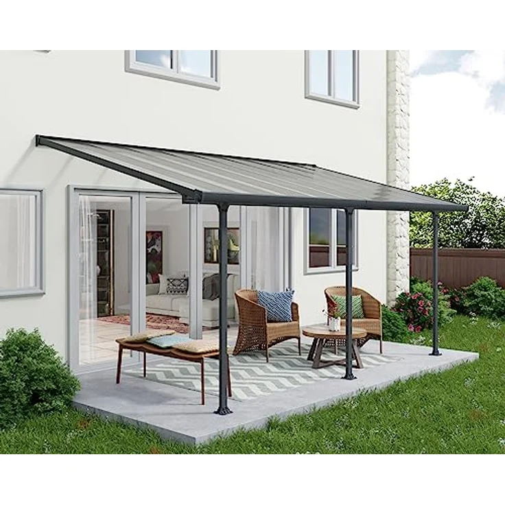 Palram Canopia Feria Terrassenüberdachung, Grau, 546 x 295 x 305 cm – Bild 3