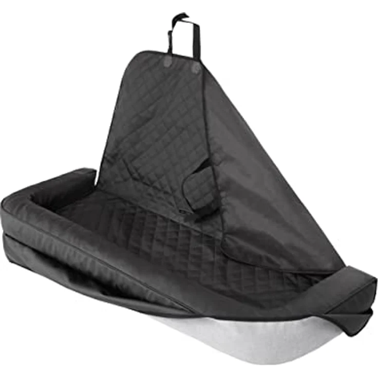 DOGGY Hundeautositz, Hundebox, Hundebett für kleine Hunde, 135 x 45 cm, Schwarz Skaj mit verstellbarer Passform und wasserabweisendem Material – Bild 3