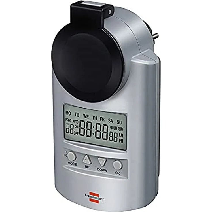 Brennenstuhl Primera-Line Zeitschaltuhr DT IP44, digitale Timer-Steckdose (Wochen-Zeitschaltuhr, IP44 Schutz & erhöhter Berührungsschutz) – Bild 3