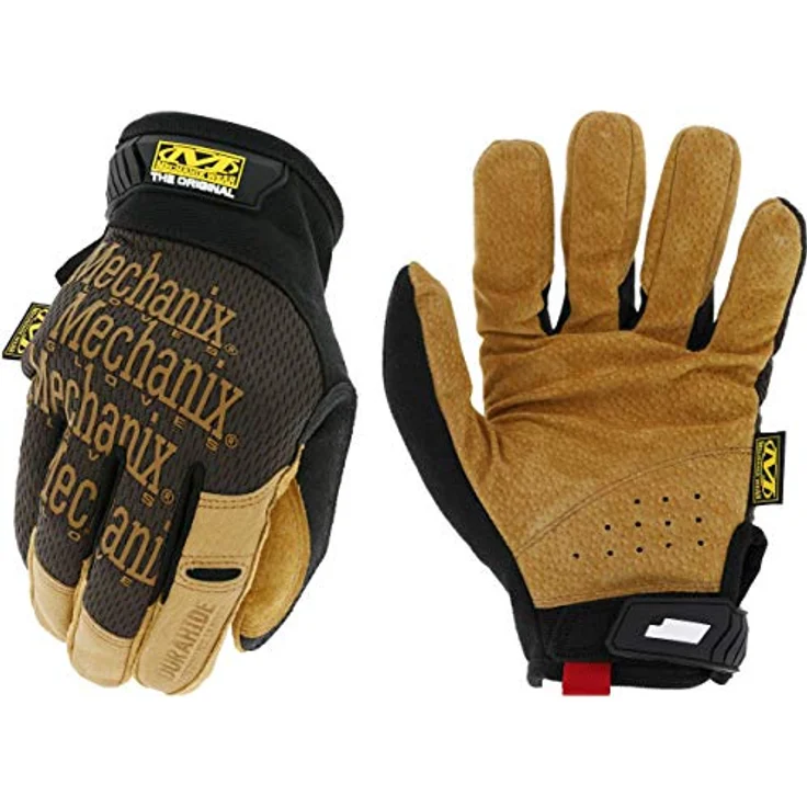Mechanix Wear Original Lederhandschuhe, Arbeitshandschuhe mit TPR-Abschluss und Durahide-Verstärkungen, XXL, braun/schwarz – Bild 1