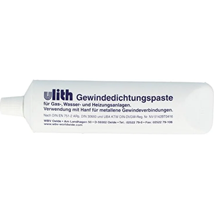 ULITH Gewindedichtpaste 150g Tube, nicht aushärtend, für Gas-, Wasser- und Heizungsanlagen, silikonenbasierte Metall-Dichtmasse