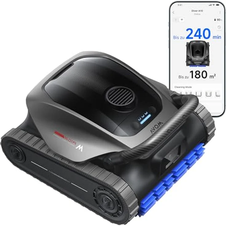 MOVA Diver A10, Intelligenter Poolroboter mit 22 700 L/h Saugleistung, 240 min Laufzeit, Doppel-Bürste und 8 IA-Modi – Bild 1