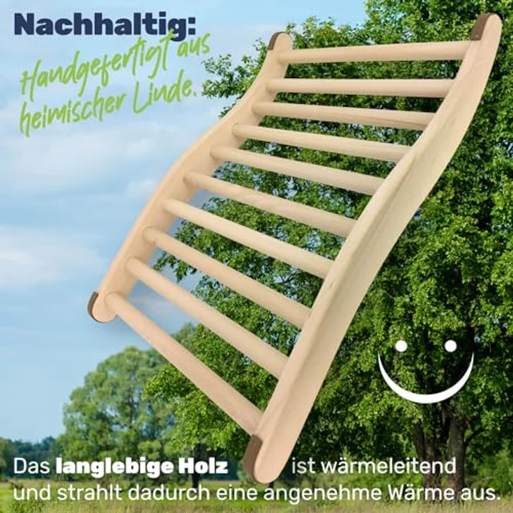 Rückenlehne ergonomische S-Form Sauna & Infrarotkabine Saunazubehör Holz – Bild 5