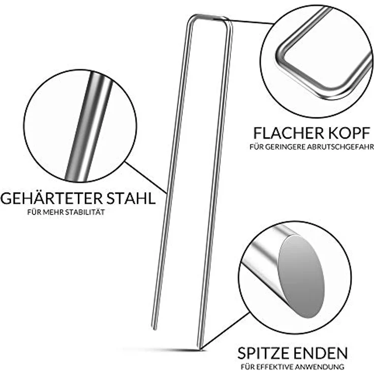 Erdnagel Ø 2,7mm Stahl verzinkt Erdanker Bodenanker 50er Set – Bild 6
