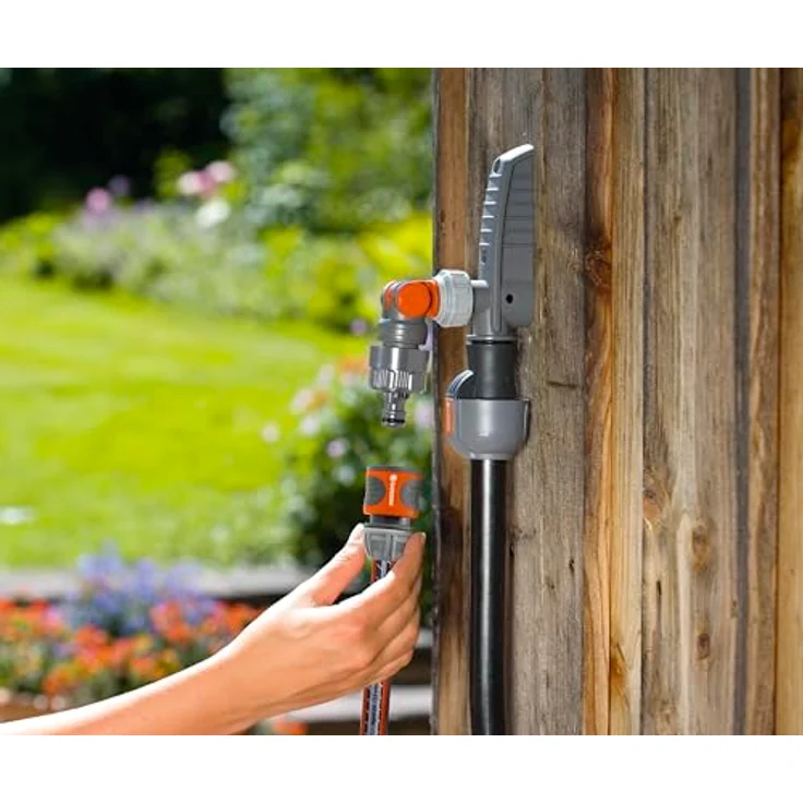 GARDENA Pipeline - Sprinklersystem Wasserstecker: Oberirdische Wasserentnahmestelle für die Pipeline oder das Sprinklersystem, flexible Befestigung, Wasserstop, Zoll Außengewinde (8254-20) Bewässerungszubehör – Bild 3