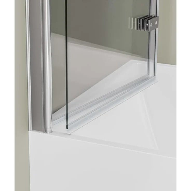 BERNSTEIN Schwenkbarer Badewannenaufsatz Duschabtrennung EX209 - 2 Glaselemente aus 6 mm Nano Echtglas, Chrom - 120 x 140 cm – Bild 4