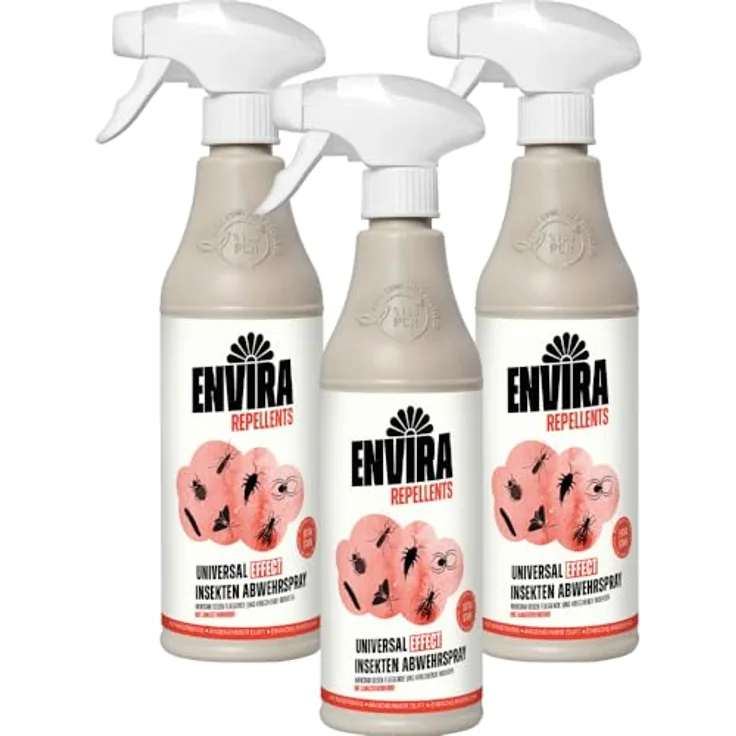 Envira Effect Universal-Insektizid - Insektenspray Mit Langzeitwirkung - Anti-Insekten-Mittel, Wasserbasis - 3 x 500 ml - Effektive Schädlingsbekämpfung ohne lästige Gerüche