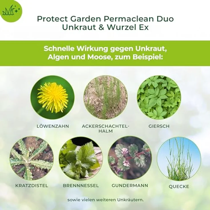 PROTECT GARDEN Permaclean Duo Unkraut & Wurzel Ex, Unkrautvernichter mit Zweifachwirkung gegen alle Unkräuter und Ungräser, 1000 ml – Bild 3