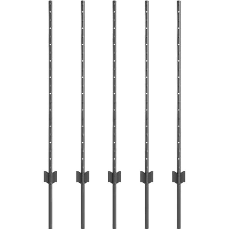 vidaXL U-Kanal Zaunpfosten, 10 Stück, grau, 100 cm, robustes Stahlmaterial für Außenbereich – Bild 1