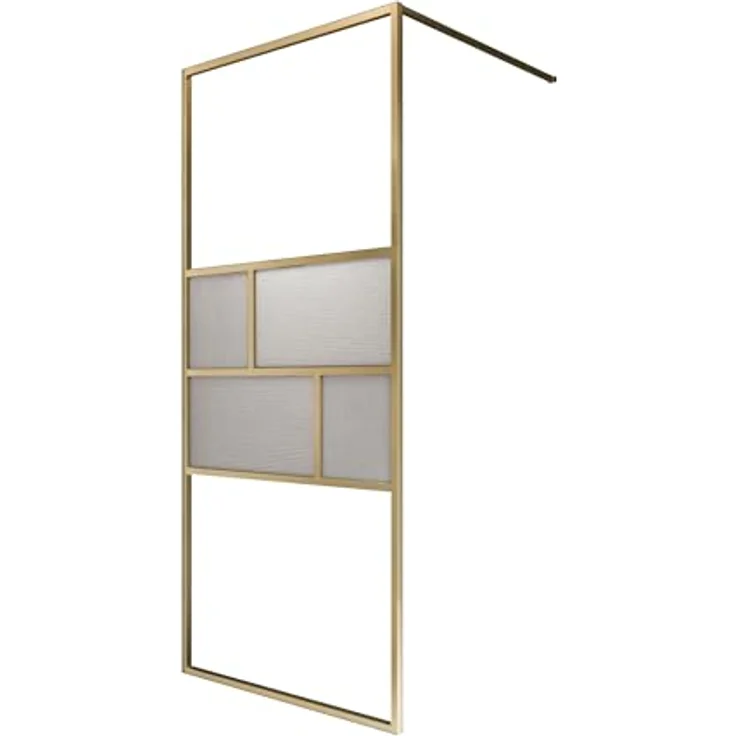 Schulte Duschwand Walk In Carvella, 90 x 200 cm, 6 mm ESG-Sicherheitsglas, mit fixil-Beschichtung und Profil in Goldoptik – Bild 9