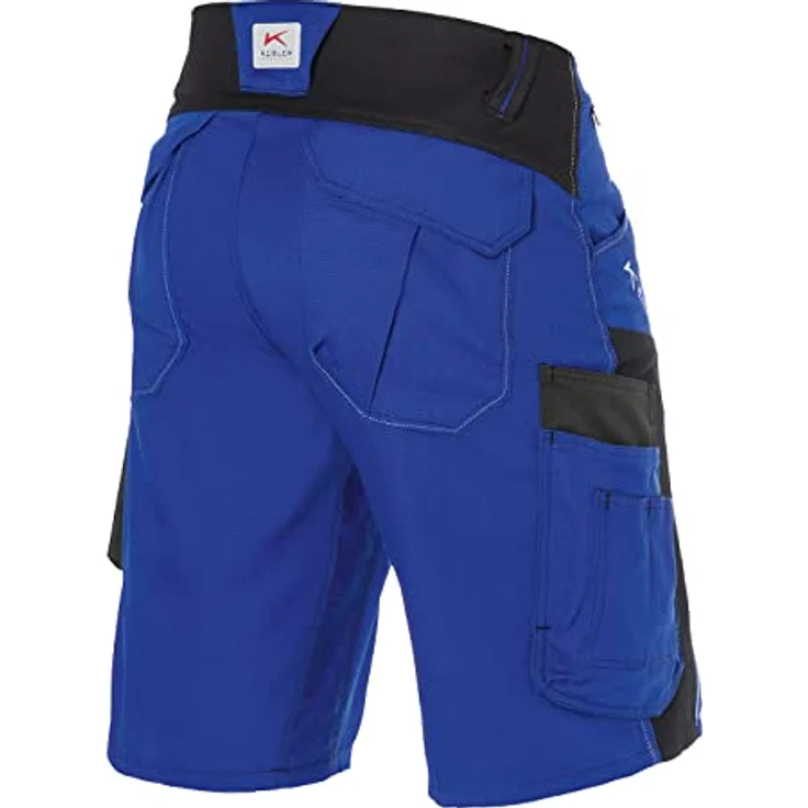 KÜBLER Workwear KÜBLER BODYFORCE Arbeitsshorts Kornblumenblau/schwarz – Bild 2