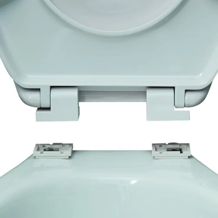 MSV WC-Sitz Mosaik Duroplast Soft-Close, Beige, 45,5 cm x 37 cm, Easy Clean-System, geräuschloses Schließen – Bild 5