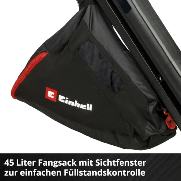 Einhell Akku-Laubsauger 'Venturro' 18 V, kabellos mit 4,0 Ah Akku und Ladegerät, 500 m³/h Saugleistung, bürstenloser Motor, inkl. Häcksler und 45 L Fangsack – Bild 7