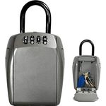 MASTER LOCK Schlüsseltresor mit Bügelhalterung [Large] [Wetterfest] [Bügel] - 5414EURD - Schlüsselsafe, Grau