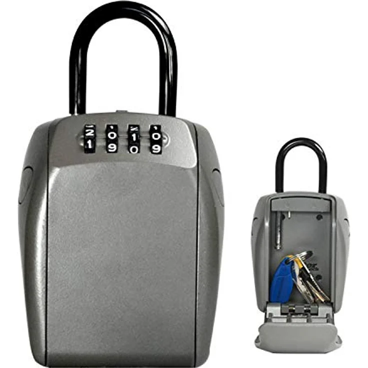MASTER LOCK Schlüsseltresor mit Bügelhalterung [Large] [Wetterfest] [Bügel] - 5414EURD - Schlüsselsafe, Grau – Bild 1