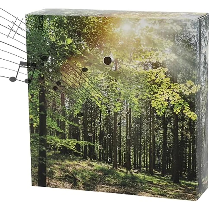 Cepewa Soundbox 'Wald' mit Bewegungssensor, 12x12x3,5cm, Pappe und Kunststoff, regulierbare Lautstärke für Vogelgezwitscher – Bild 4
