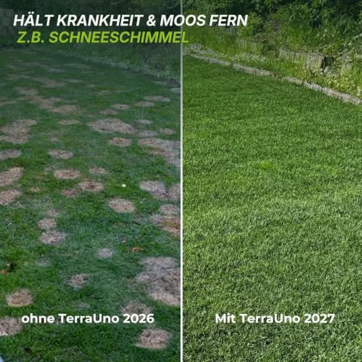 TerraUno Premium Herbstdünger Rasen, 20 kg für 1000 m², 60 Tage Langzeitwirkung, Soforteffekt, extra starkes Grün, geruchsarm & staubfrei – Bild 4