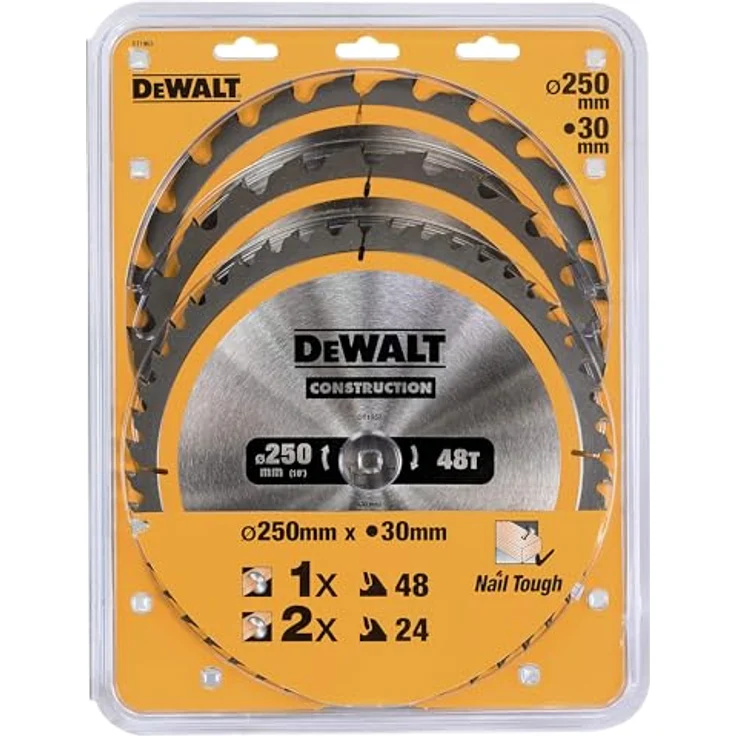 DeWalt DT1963-QZ Kreissaegeblatt-Set 3-tlg. Stat, silber-gelb-schwarz – Bild 2