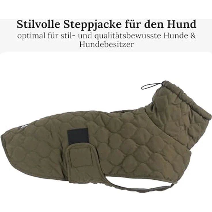 Wanderpfote Hundejacke in Grün, Steppjacke für Hunde - besonders Warm & Hochwertig – Bild 2