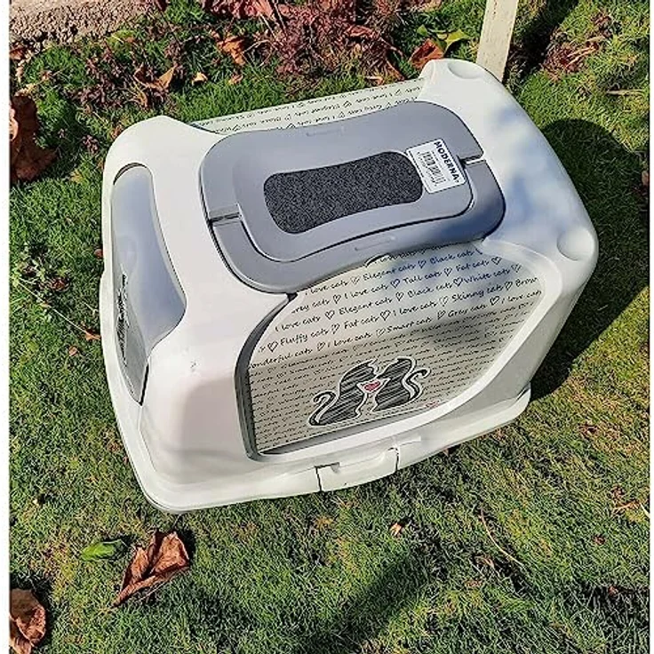 Moderna Record Katzentoilette, 50 cm mit Schaufel und Filter, rutschfest, Blanc et Gris pailleté, Einheitsgröße – Bild 5