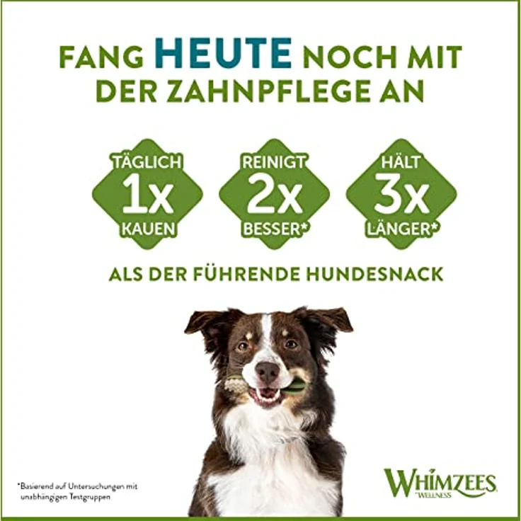 WHIMZEES By Wellness Zahnbürste, natürliche, getreidefreie Zahnpflegesnacks, Kaustangen für mittelgroße Hunde, 12 Stück, Größe M – Bild 4