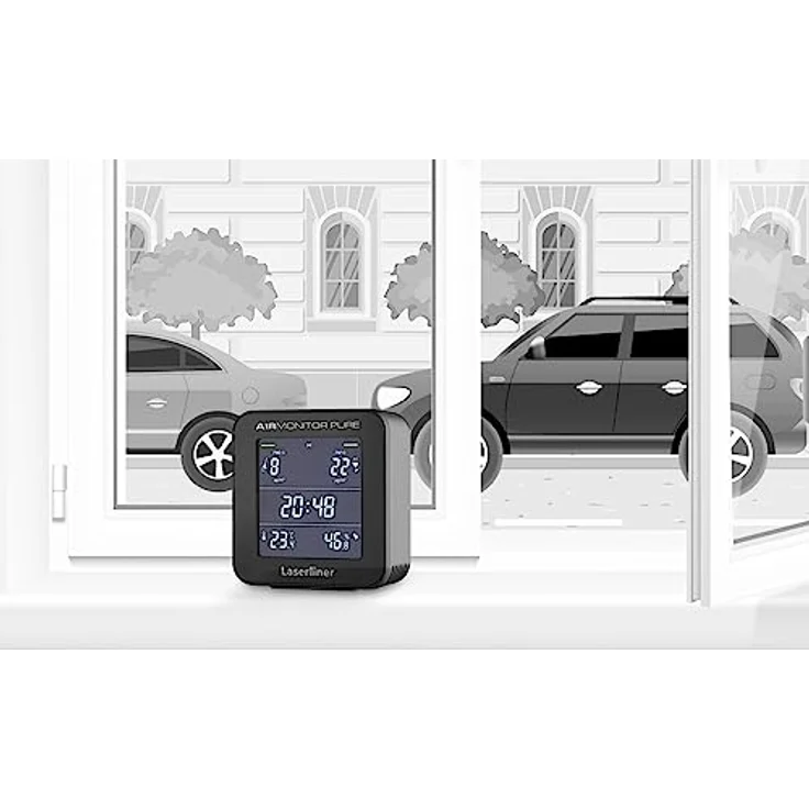 Laserliner AirMonitor Pure, Feinstaubmessgerät mit Thermometer und Hygrometer, Schwarz – Bild 5