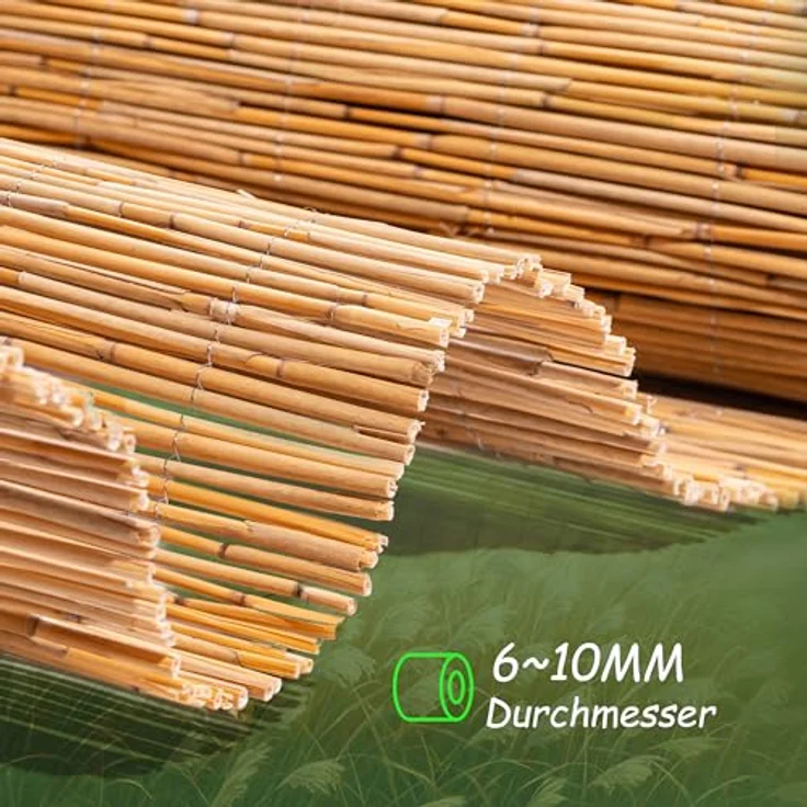 Intergo Schilfrohrmatte sichtschutz windschutz sichtschutzmatte schilfmatte 100x300cm – Bild 4