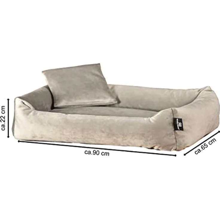 Rohrschneider Hundebett Kuschelsofa Hund Weich + Hundekotbeutelset (L, Taupe) - Nestcharakter, trendige Farben, langlebig, abnehmbarer Bezug – Bild 5