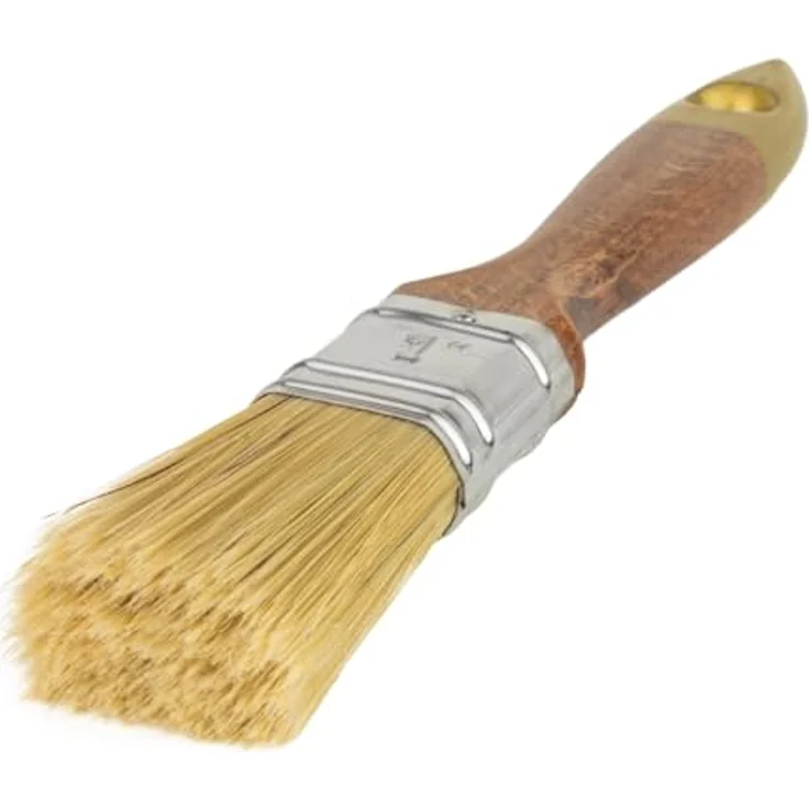 woplus Premium Flachpinsel, 1 Zoll / 25 mm, Naturborsten, ergonomischer Holzgriff, 10 Stück – Bild 3