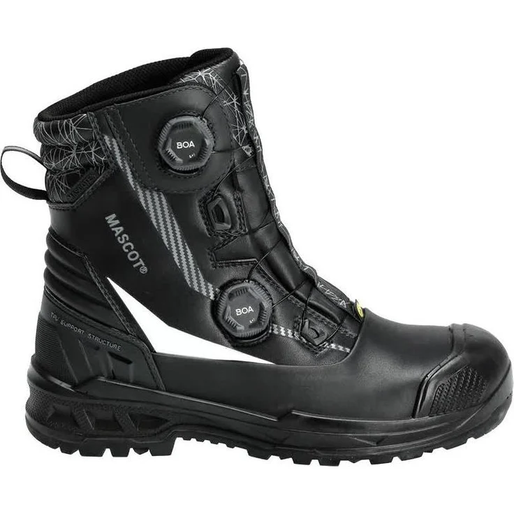 MASCOT Sicherheitsstiefel S7S, Schwarz 43, mit BOA® Fit System, Wasserabweisend, rutschfeste Laufsohle, Komposit-Zehenschutzkappe