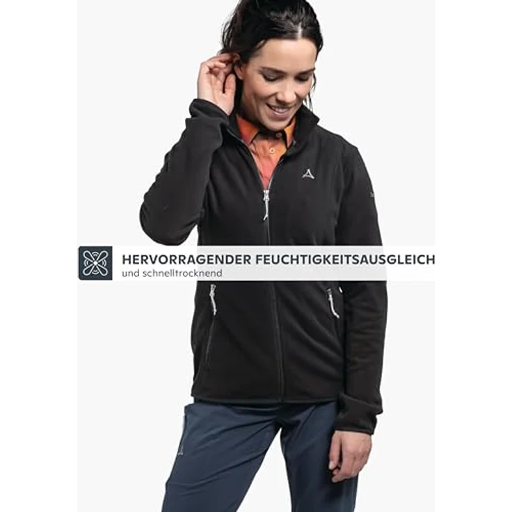 Schöffel Fleecejacke, für die Freizeit, Damen, wärmend, Reißverschlusstaschen, schwarz – Bild 3