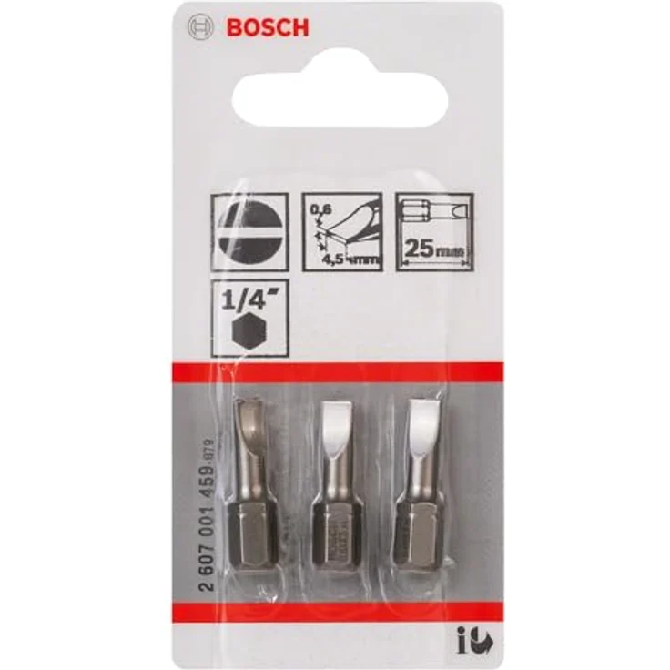 Bosch Schrauberbit Extra-Hart, S 0,6 x 4,5, 25 mm, 3er-P (2607001459) – Bild 2