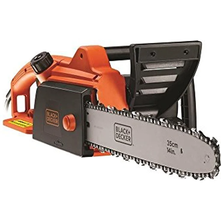 Black+Decker Elektro-Kettensäge CS1835 Motorsäge - 1800W, 35 cm Schwertlänge 12.5m-s Kettengeschwindigkeit, rückschlagarm, Kettenbremse schwarz orange – Bild 3