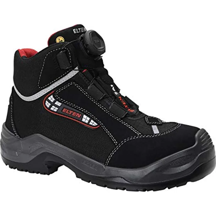 Elten Sicherheitsschuhe breite Schnürstiefel S3 BOA, wasserabweisend, mit Aluminiumkappe und rutschfester PU/PU-Laufsohle, Größe 42