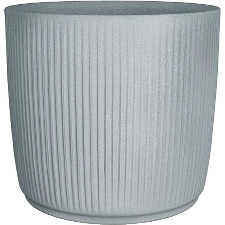 Scheurich Linetto 47, Pflanzgefäß/Blumentopf/Pflanzkübel, rund, Farbe: Stony Grey, hergestellt mit recyceltem Kunststoff, 10 Jahre Garantie, für den Außenbereich – Bild 1