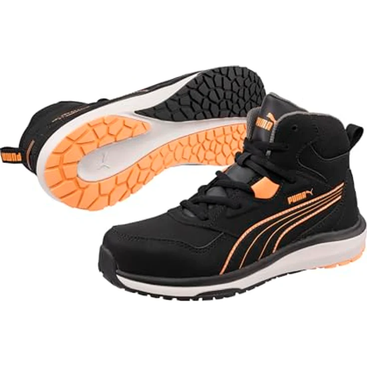 PUMA STEPPER BLK/PEACH MID S3S ESD FO HRO SR, Sicherheitsschuh mit motivierendem Laufprofil und flexibler Anti-Perforation, Schwarz/Pfirsich, Schuhgröße 37 – Bild 2