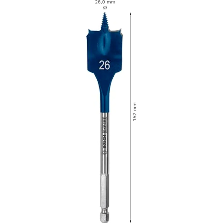 Bosch Expert Self Cut Speed Spade Bit, 26mm x 152mm, HEX Schaft, schnelles Bohren in Weichholz, 1 Stück – Bild 3